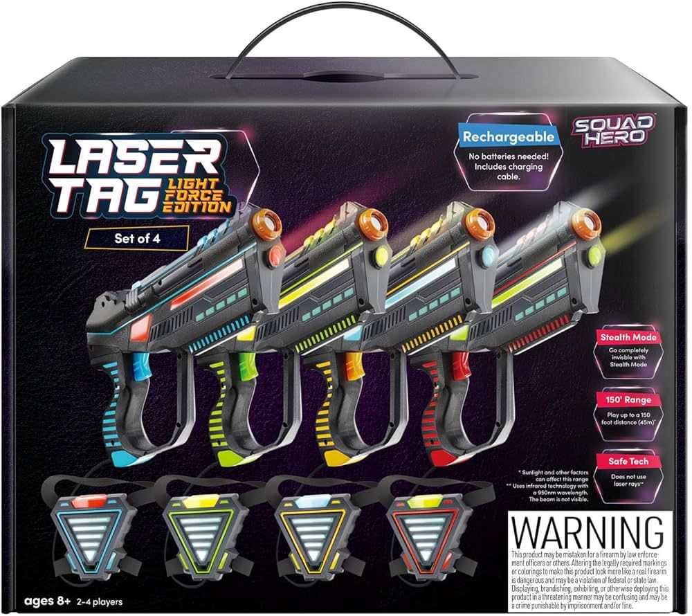 Amazon.com: Rechargeable Laser Tag for Kids, Teens & Adults - Blasters & Vest Sensors - Fun Ideas... | Amazon (US)