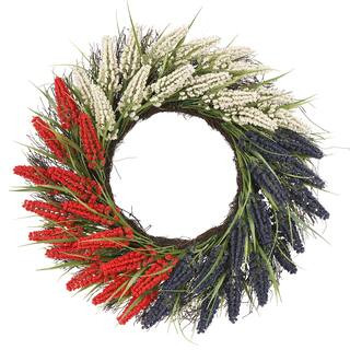 22" Red, White & Blue Heather Wreath by Celebrate It™ | Michaels Stores