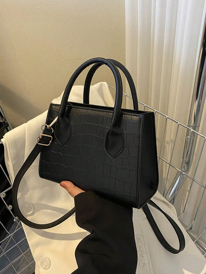 1pc Embossed Crocodile Pattern Handbag Single-Shoulder & Crossbody Bag | SHEIN