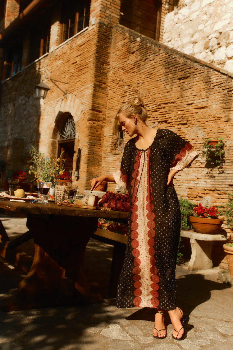 Tuscan Sun Cupro Short Sleeve Claudine  Dress | Tuckernuck (US)