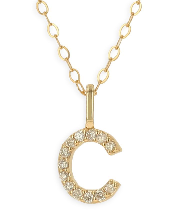 14K Yellow Gold Initial Pendant Necklace, 16-18" | Bloomingdale's (US)