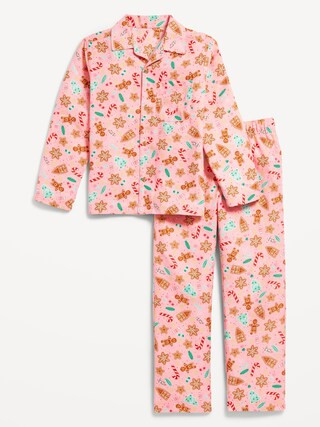 Gender-Neutral Printed Button-Front Pajama Set for Kids | Old Navy (US)