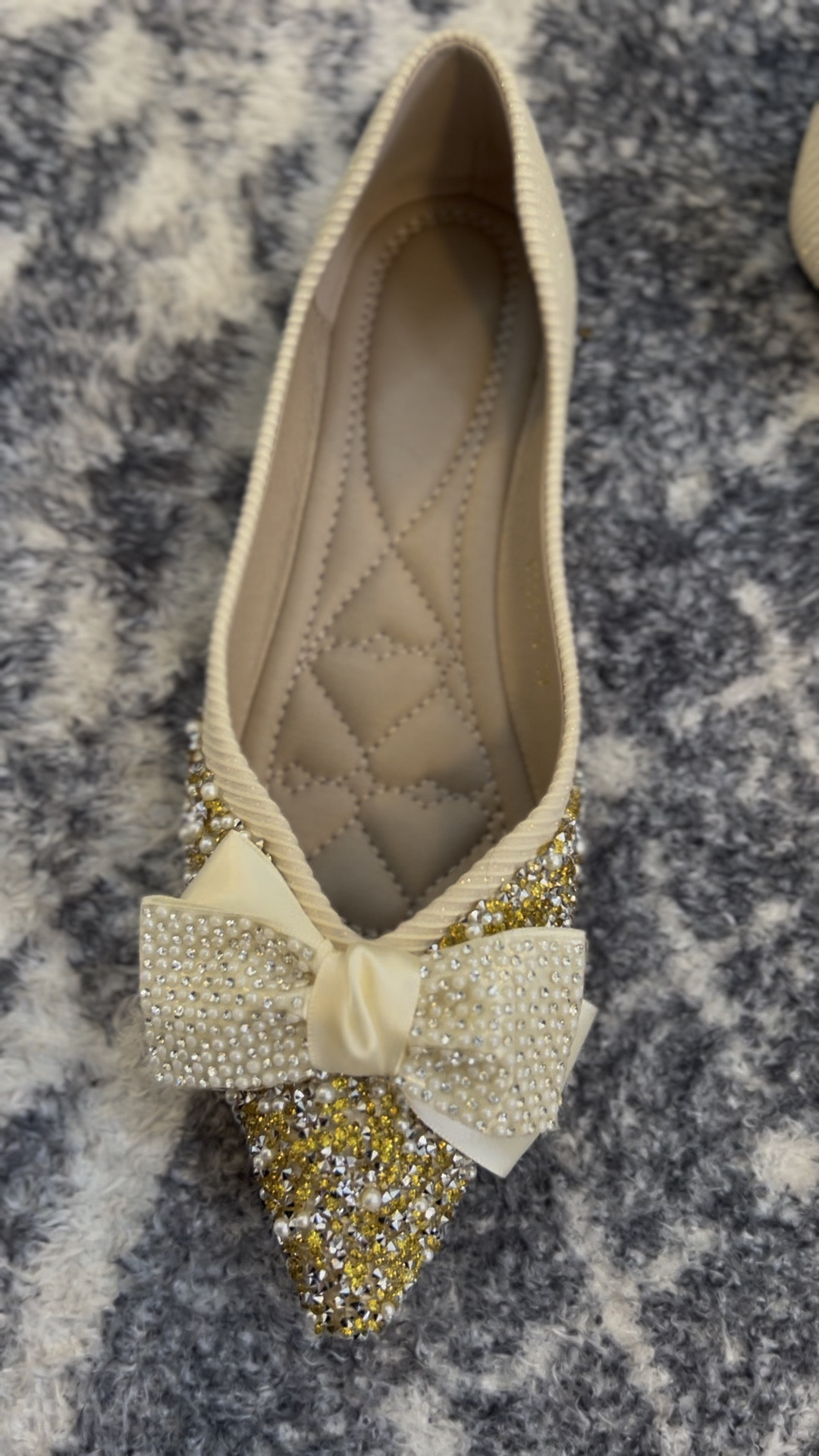 Cute affordable holiday flats for your holiday party outfit! So comfy too! Size up half size 👍 other colors available too! 

#LTKfindsunder50 #LTKshoecrush #LTKHoliday