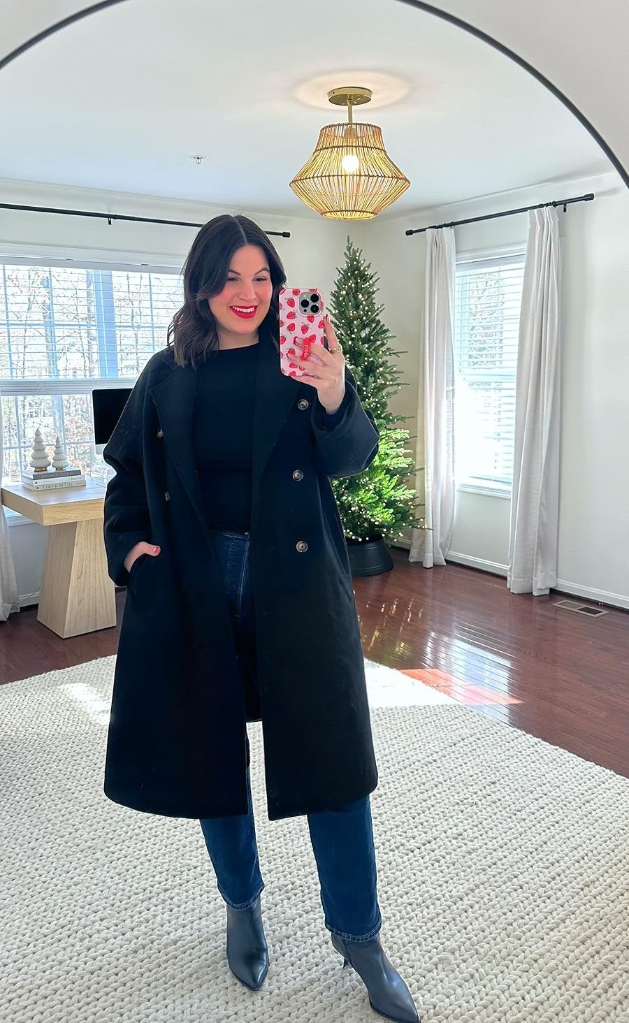 Winter outfit idea! 

Wearing a size xl in the top & coat Size 32 in the jeans Boots 10 wide calf 

#LTKMidsize #LTKSeasonal #LTKootd