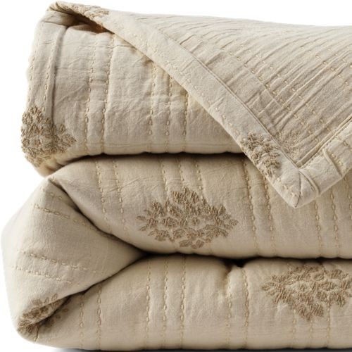 Embroidered Matelasse Bed Coverlet - Lands' End - Gray - T | Lands' End (US)