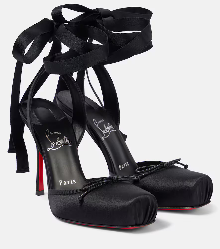 Christian Louboutin Cassia Lace Up 100 satin crÃªpe pumps | Mytheresa (US/CA)