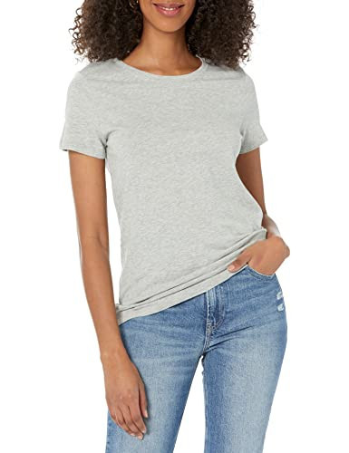 GAP Womens Favorite Crewneck Tee T-Shirt, Light Heather Grey, Large Tall US | Amazon (US)