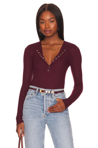 Free People One Of The Girls Henley in Acai from Revolve.com | Revolve Clothing (Global)