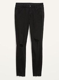 Mid-Rise Raw-Edge Rockstar Ankle Jeans for Women | Old Navy (US)