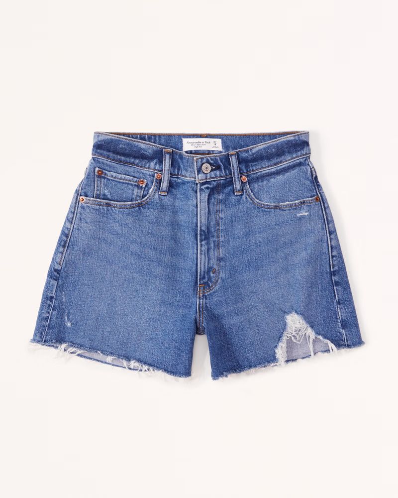 Women's Curve Love High Rise 4 Inch Mom Short | Women's Bottoms | Abercrombie.com | Abercrombie & Fitch (US)