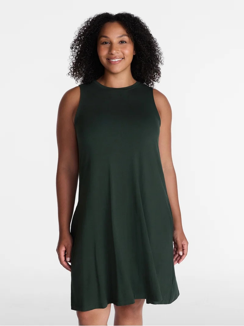 Time and Tru Women\u2019s Sleeveless Knit Swing Dress, Sizes XS-XXXL - Walmart.com | Walmart (US)