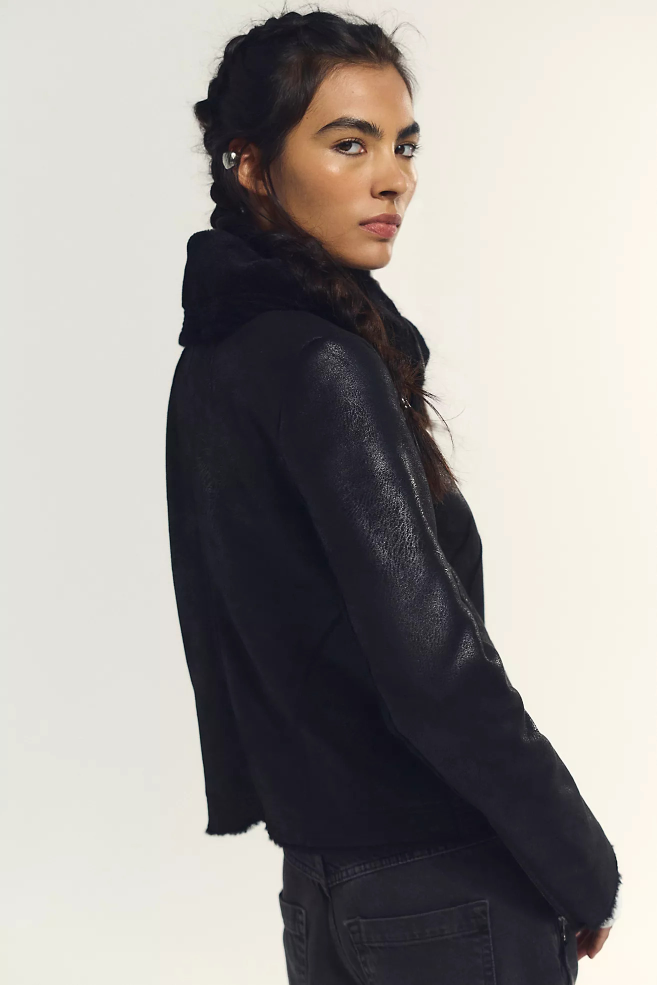 We The Free Fourline Shearling Aviator Jacket | Free People (Global - UK&FR Excluded)