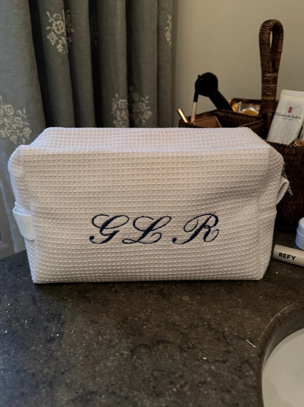 Personalised Waffle Pouch - White | Gigi & Olive