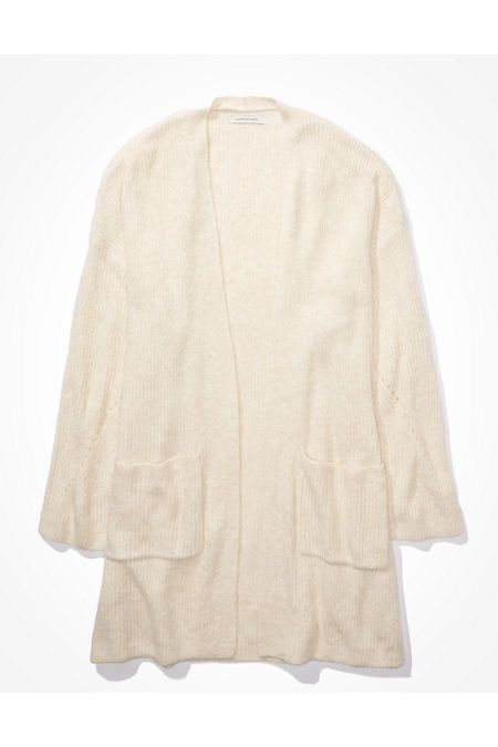 AE Oversized Dreamspun Cardigan Women's Oatmeal XXL | American Eagle Outfitters (US & CA)