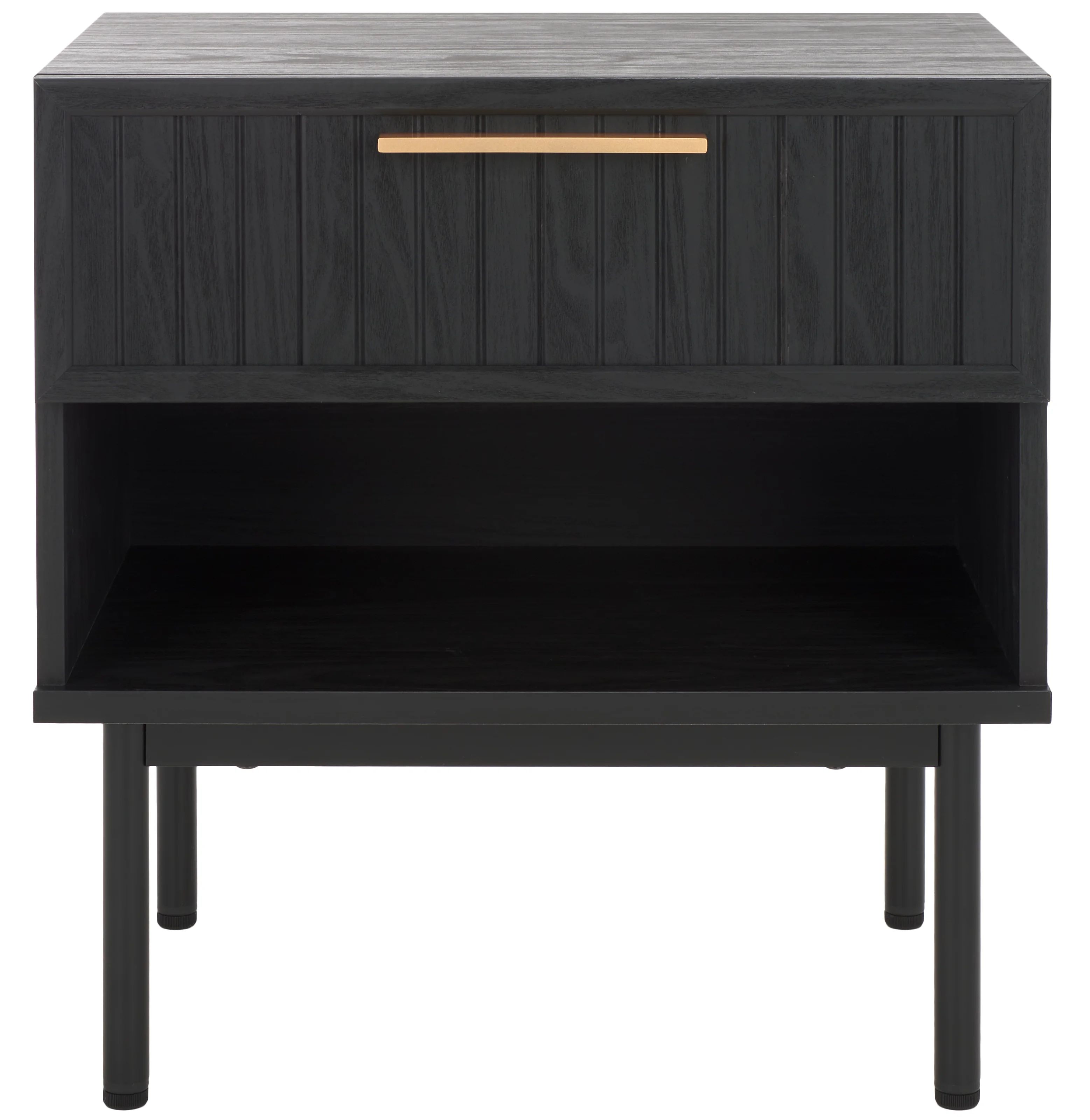 SAFAVIEH Axelle Modern 1 Drawer Nightstand,Black/Gold | Walmart (US)