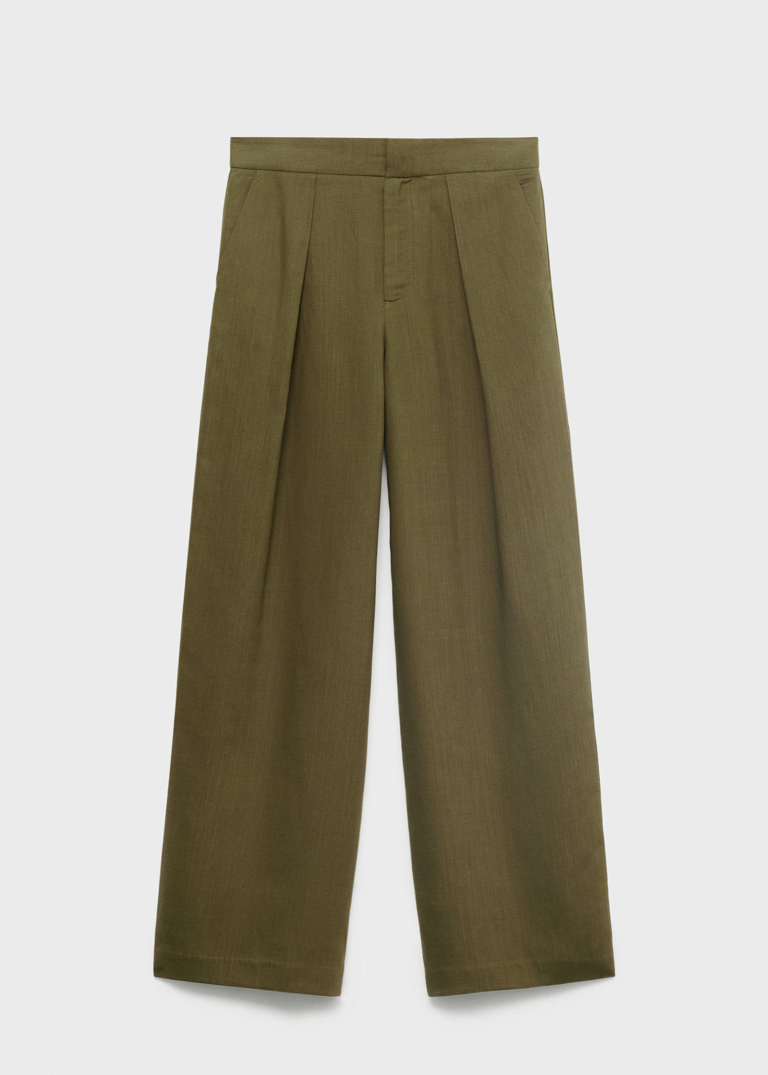Linen-blend pleated trousers | MANGO (UK)