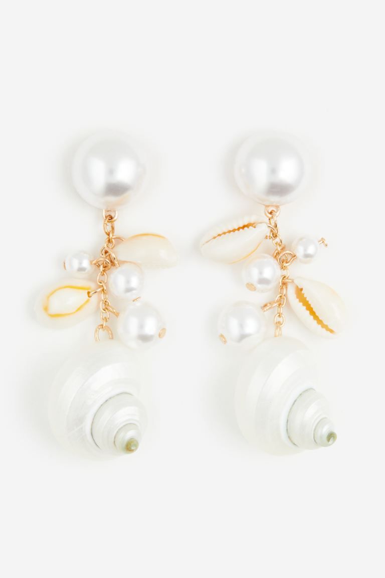 Pendant earrings - White - Ladies | H&M | H&M (UK, MY, IN, SG, PH, TW, HK)
