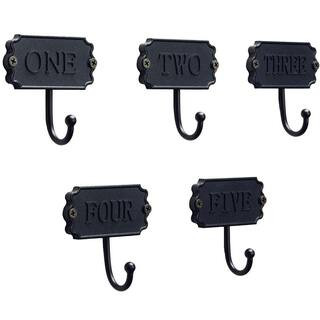 3.5 in. Matte Black Numbers Hook (5 per Pack) | The Home Depot