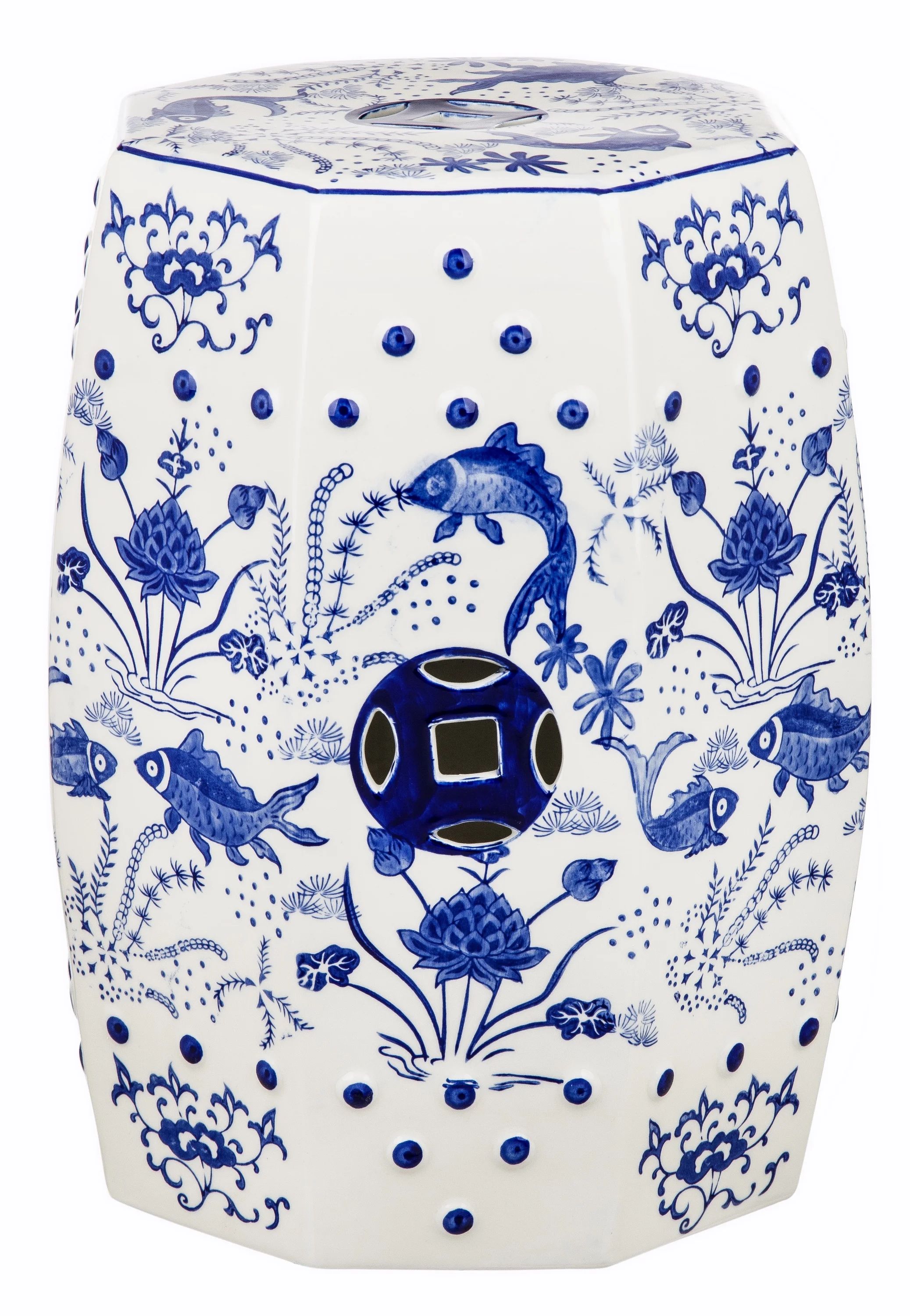 Safavieh Cloud 9 Chinoiserie Ceramic Garden Stool | Walmart (US)