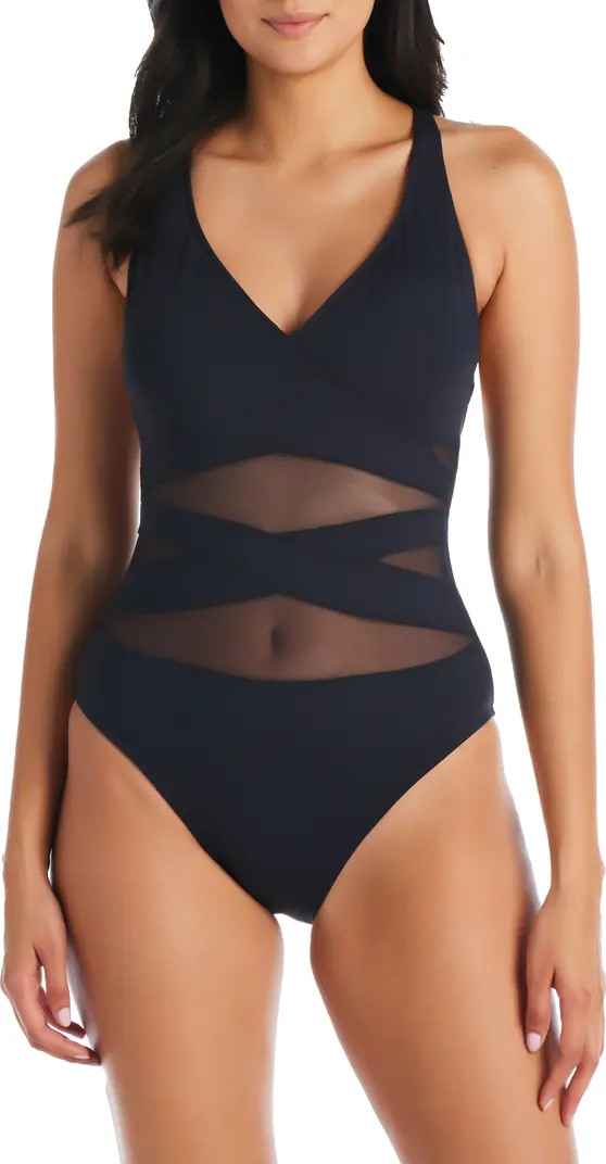 Don't Mesh Crisscross Strap One-Piece Swimsuit | Nordstrom