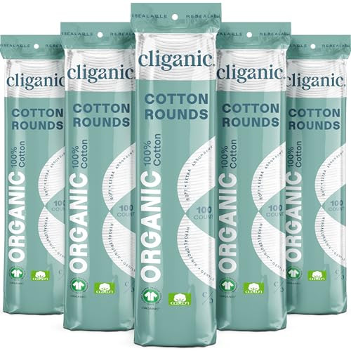 Cliganic Organic Cotton Rounds (500 Count) Makeup Remover Pads, Hypoallergenic, Lint-Free | 100% Pure Cotton (Packaging May Vary) | Amazon (US)