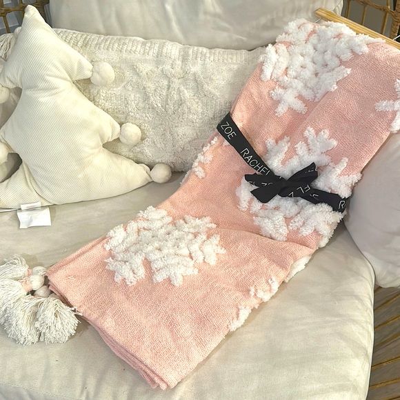 Pink Rachel Zoe Christmas Snowflake Blanket Throw Tiktok Viral | Poshmark