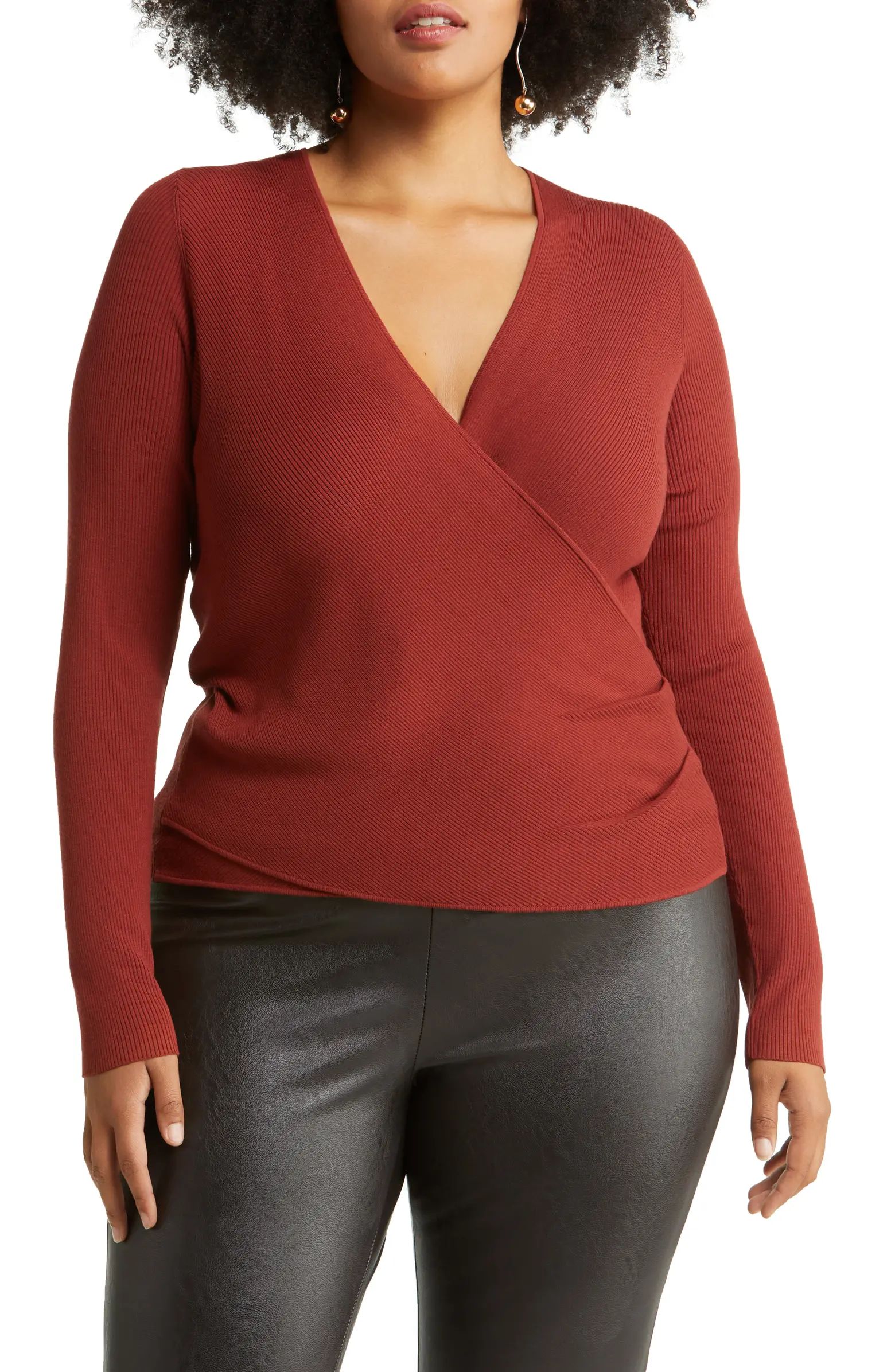 Halogen® Faux Wrap Sweater | Nordstrom | Nordstrom Canada