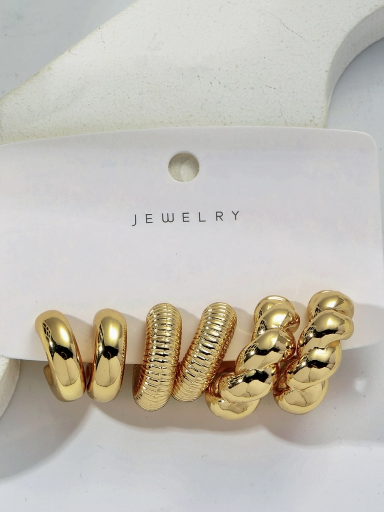 3pairs Simple Geometric C Shaped Acrylic Earrings For Women, Vintage Style Everyday Wear | SHEIN