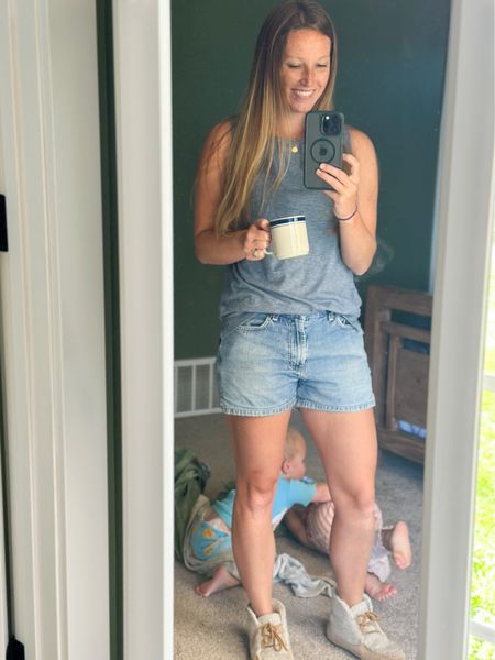 outfit of the day || love this loose fit tanks from Amazon - I have it in a few colors! Wearing a small. Shorts are old thrift store find but linked some similar options 🩳 

#LTKunder50 #LTKstyletip #LTKFind
