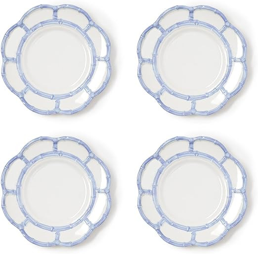 Two's Company French Blue Bamboo Touch Salad Plates, 8.75-Inch, Set of 4 | Amazon (US)