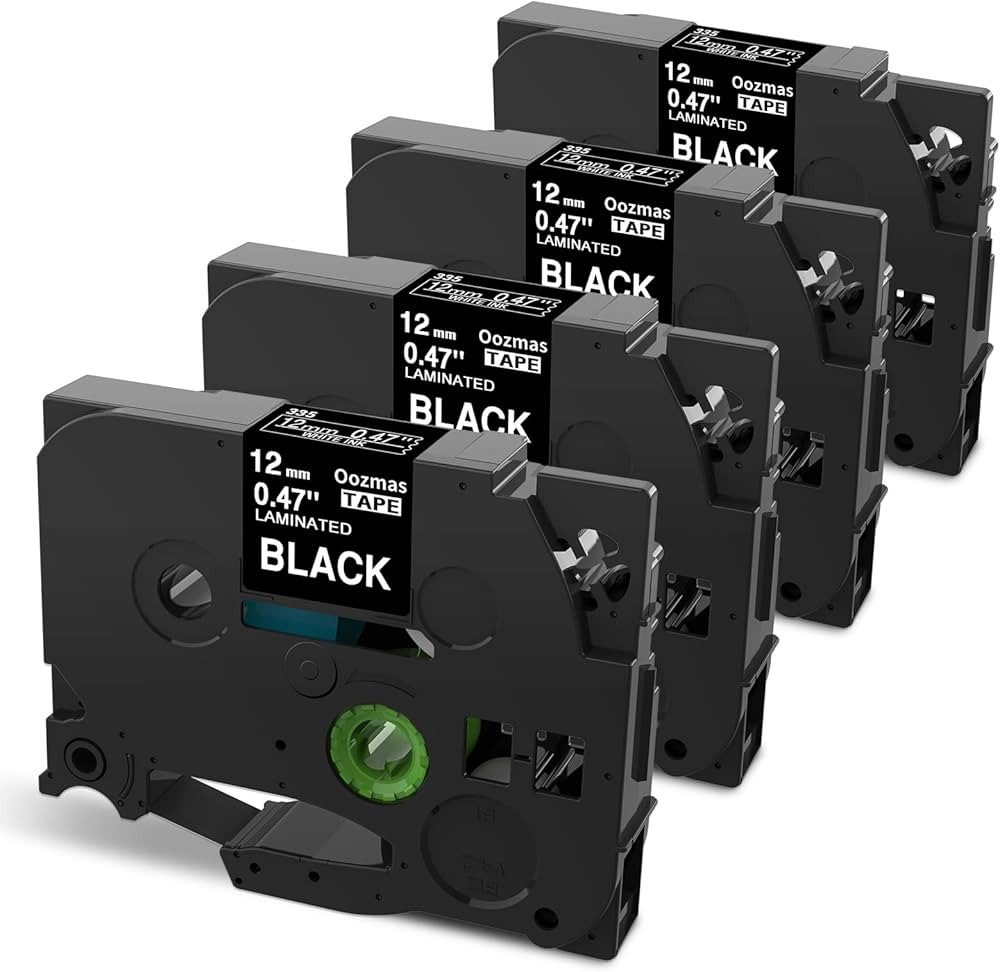 Oozmas Black Label Tape Replacement for TZe-335 Brother Label Maker Tape White on Black P-Touch T... | Amazon (US)