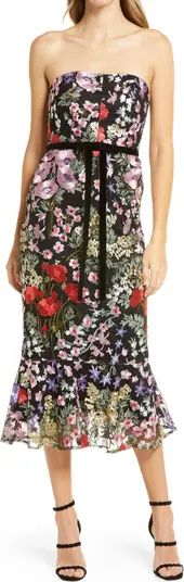 Floral Embroidered Strapless Dress | Nordstrom