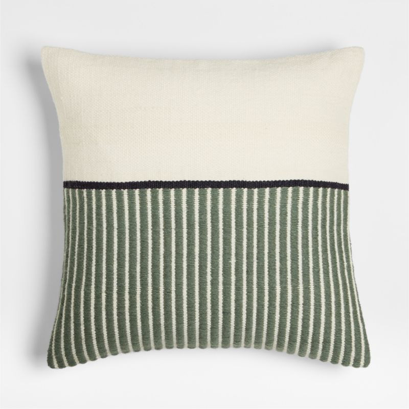 Boardwalk Kilim 23"x23" Green Throw Pillow Cover + Reviews | Crate & Barrel | Crate & Barrel