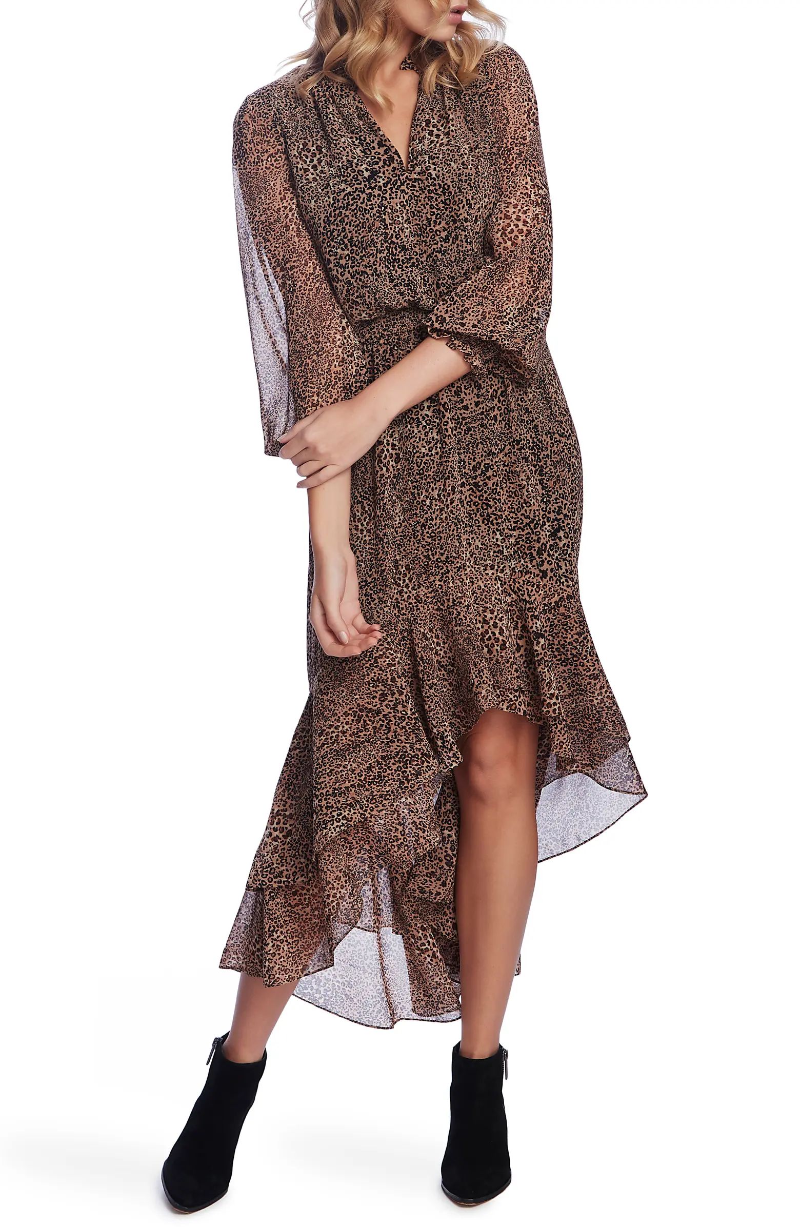 Muses Leopard Print High/Low Midi Dress | Nordstrom