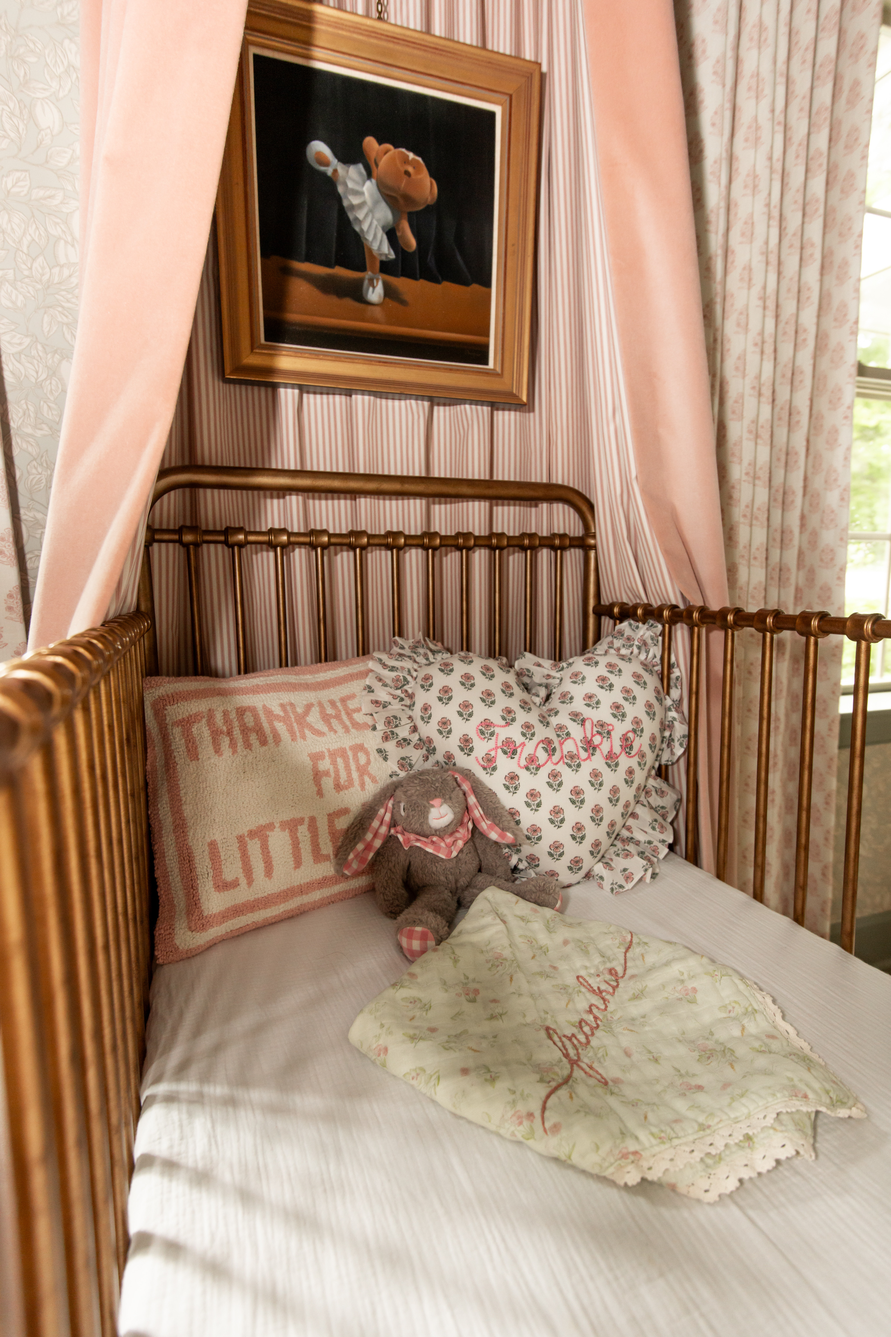 The cutest accent pillows for baby girl's nursery! Perfect look for Valentine's Day decor! 

 #LTKHome #LTKBaby