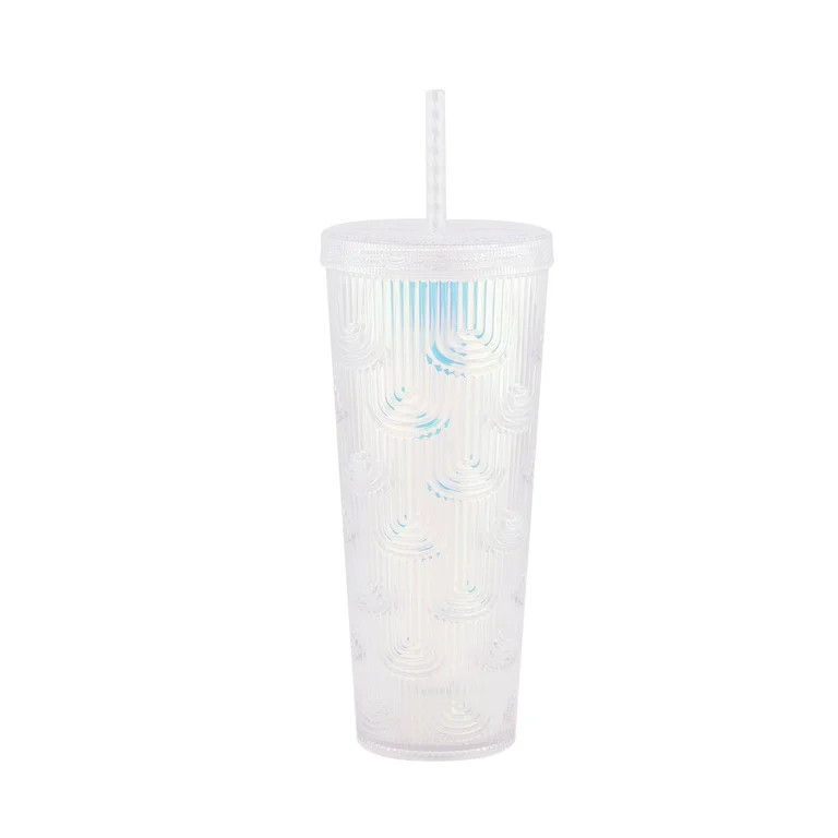 Mainstays 26 ounce Arch Textured Double Wall Tumbler, White | Walmart (US)