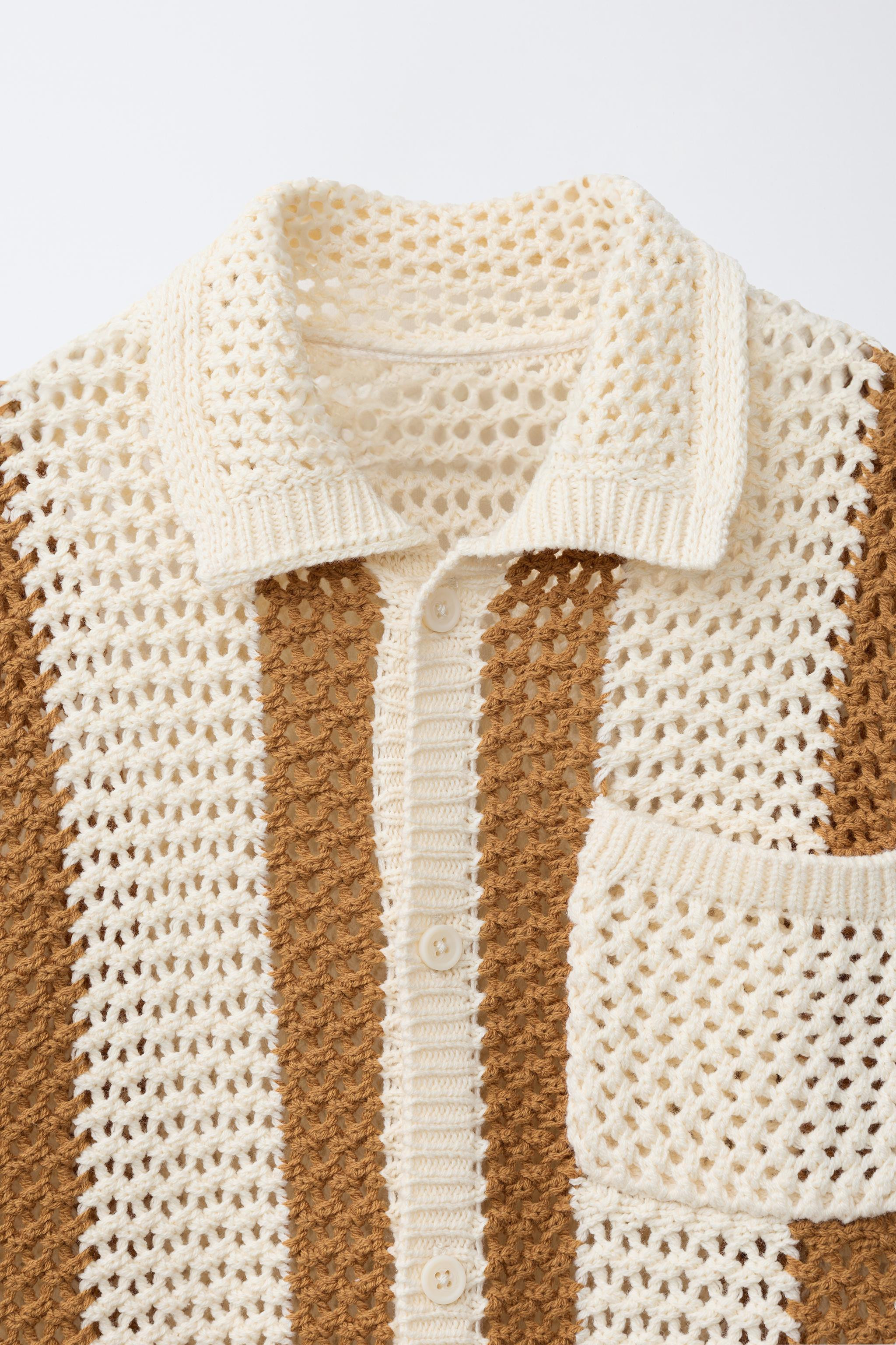 CROCHET KNIT SHIRT | Zara US