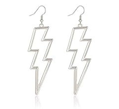 Lightning Bolt Drop Dangle Earrings For Woman Statement Flash Thunder Hook Earrings Punk Fashion ... | Amazon (US)