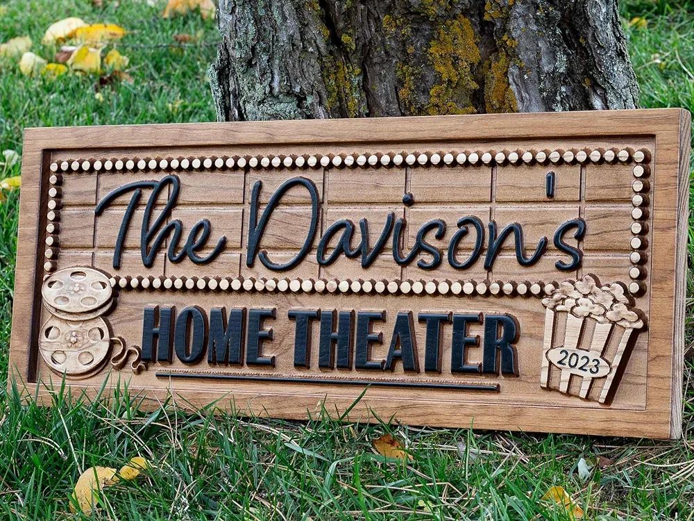 Personalized Movie Theater Cinema Sign, Home Theater Room Decor, Birthday Gift, Personalized Movi... | Amazon (US)