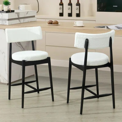 Comfortable Boucle Modern Style Counter Stools For Dining, Kitchen, And Bistro | Wayfair North America