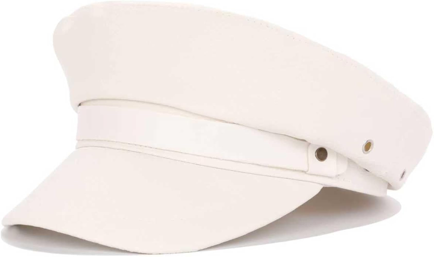 Women's Yacht Captain Sailor Hat, PU Material Newsboy Hat, Stylish Biker Hat, Baker Boy Hat, Peak... | Amazon (US)
