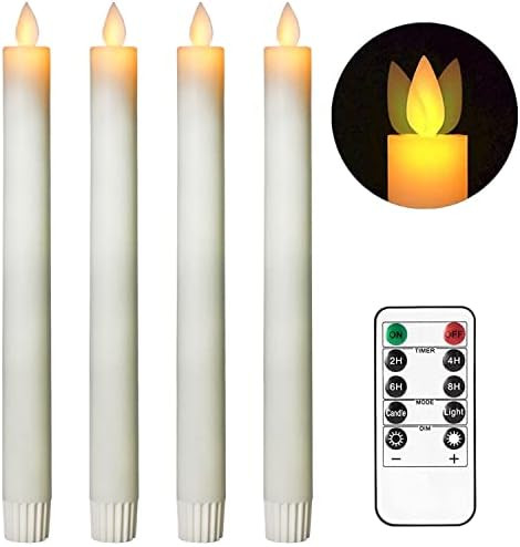 Stmarry Moving Flame Taper Candles with Remote and Timer, Flameless LED Candlesticks Flickering w... | Amazon (US)