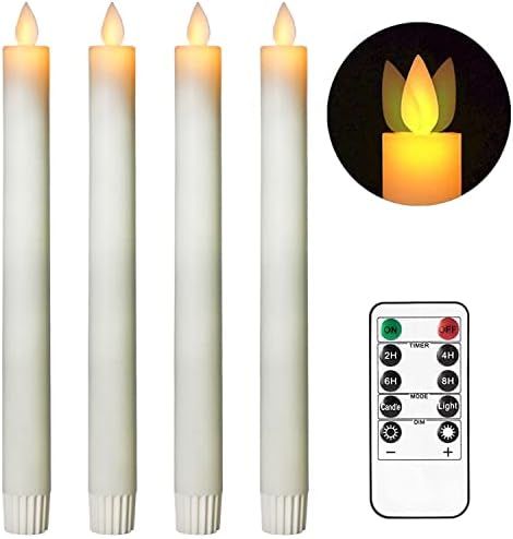 Stmarry Moving Flame Taper Candles with Remote and Timer, Flameless LED Candlesticks Flickering w... | Amazon (US)