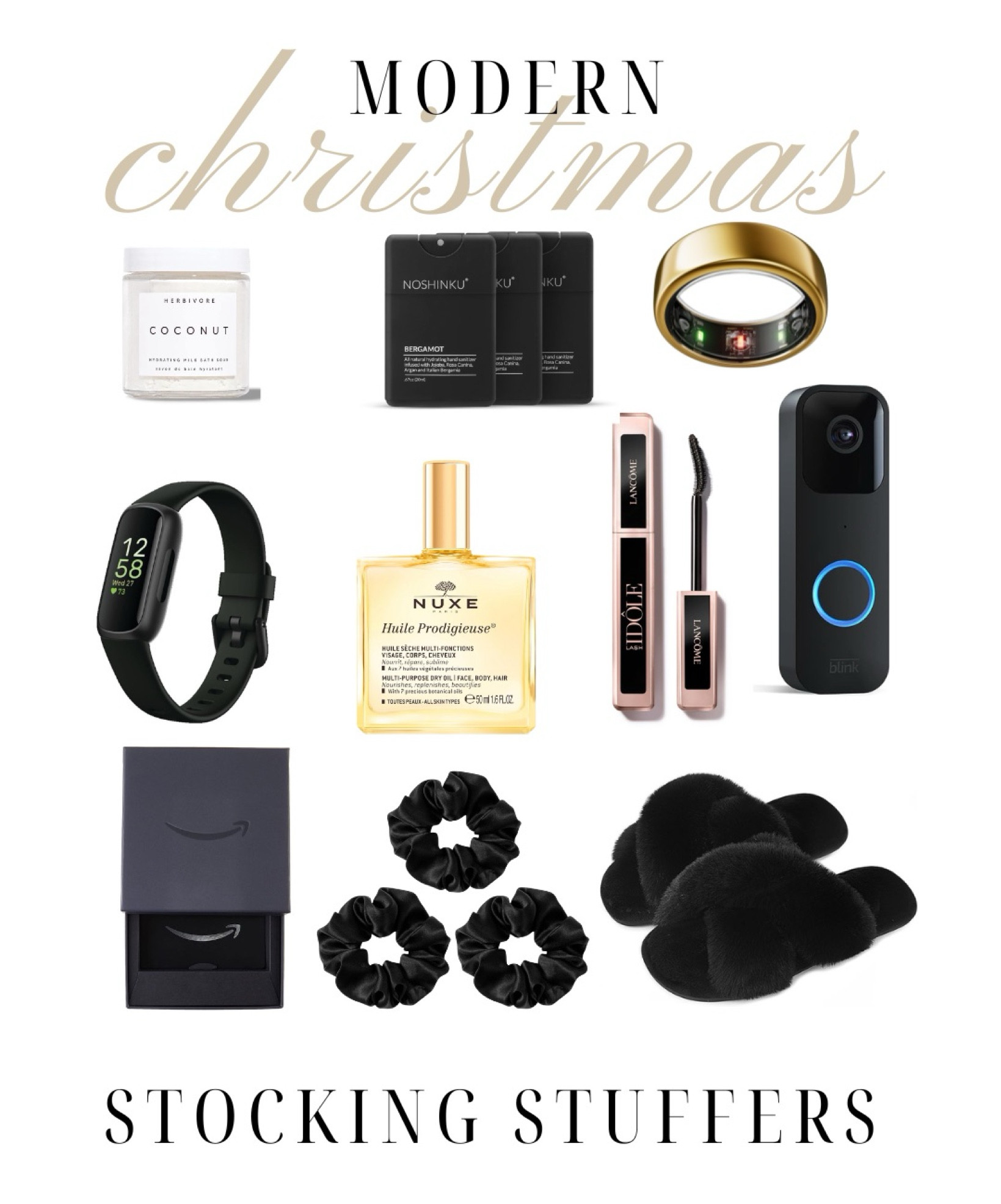 Modern Christmas stocking stuffers in chic black and gold! Little luxuries for the perfect holiday surprises!

#LTKGiftGuide #LTKHoliday #LTKSeasonal
