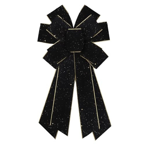 Large Black Velvet Bows for Wreath, Birthday Wreath Bow Winter Holiday Bows Wedding Tree Topper Bows Ornaments for Front Door New Year Christmas Party Decoration Supplies | Amazon (US)