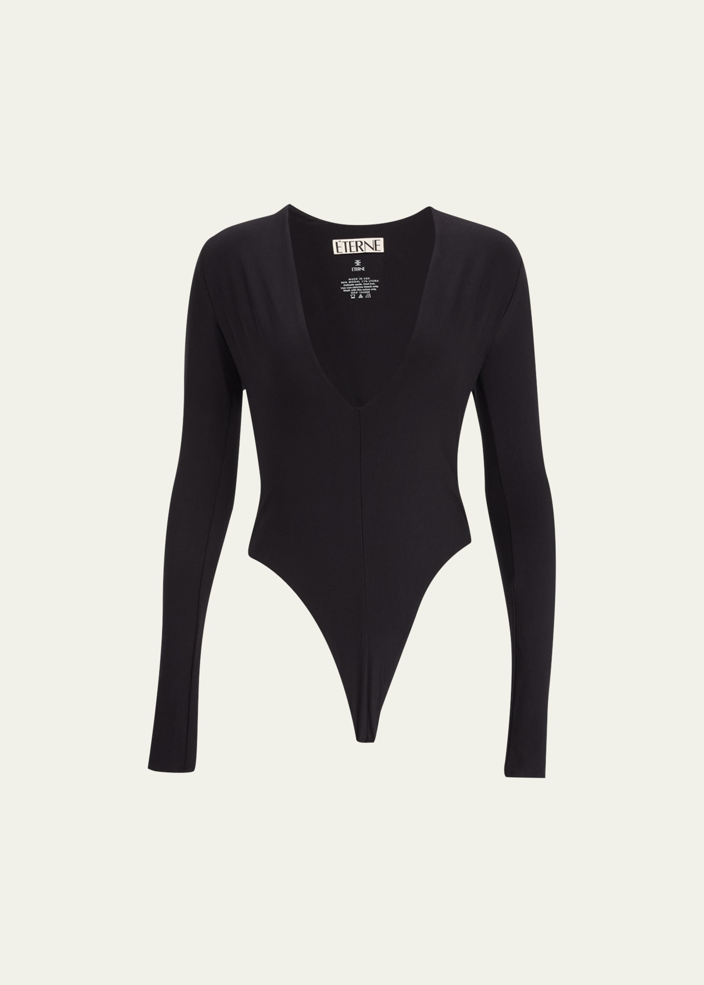 Long-Sleeve Deep V Bodysuit | Bergdorf Goodman