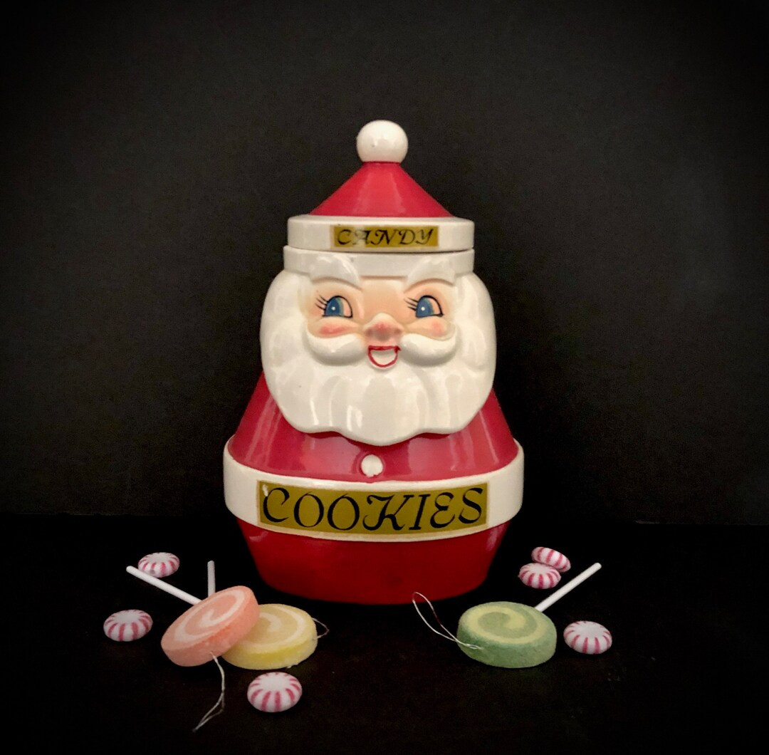 Holt Howard Vintage Christmas Santa Cookie and Candy Jar MCM midcentury | Etsy (US)