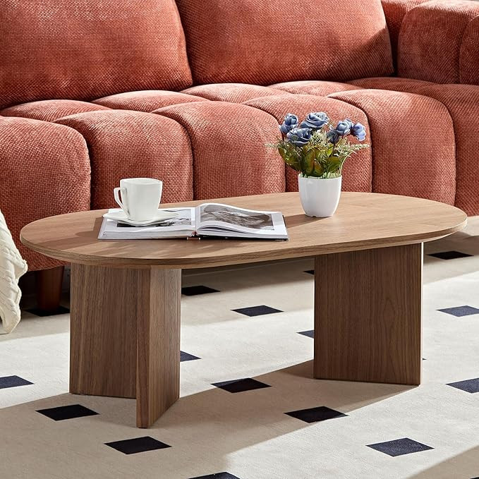 W39.37 Oval Coffee Table for Living Room Home Modern Coffee Table with Design Coffee Table Legs W... | Amazon (US)