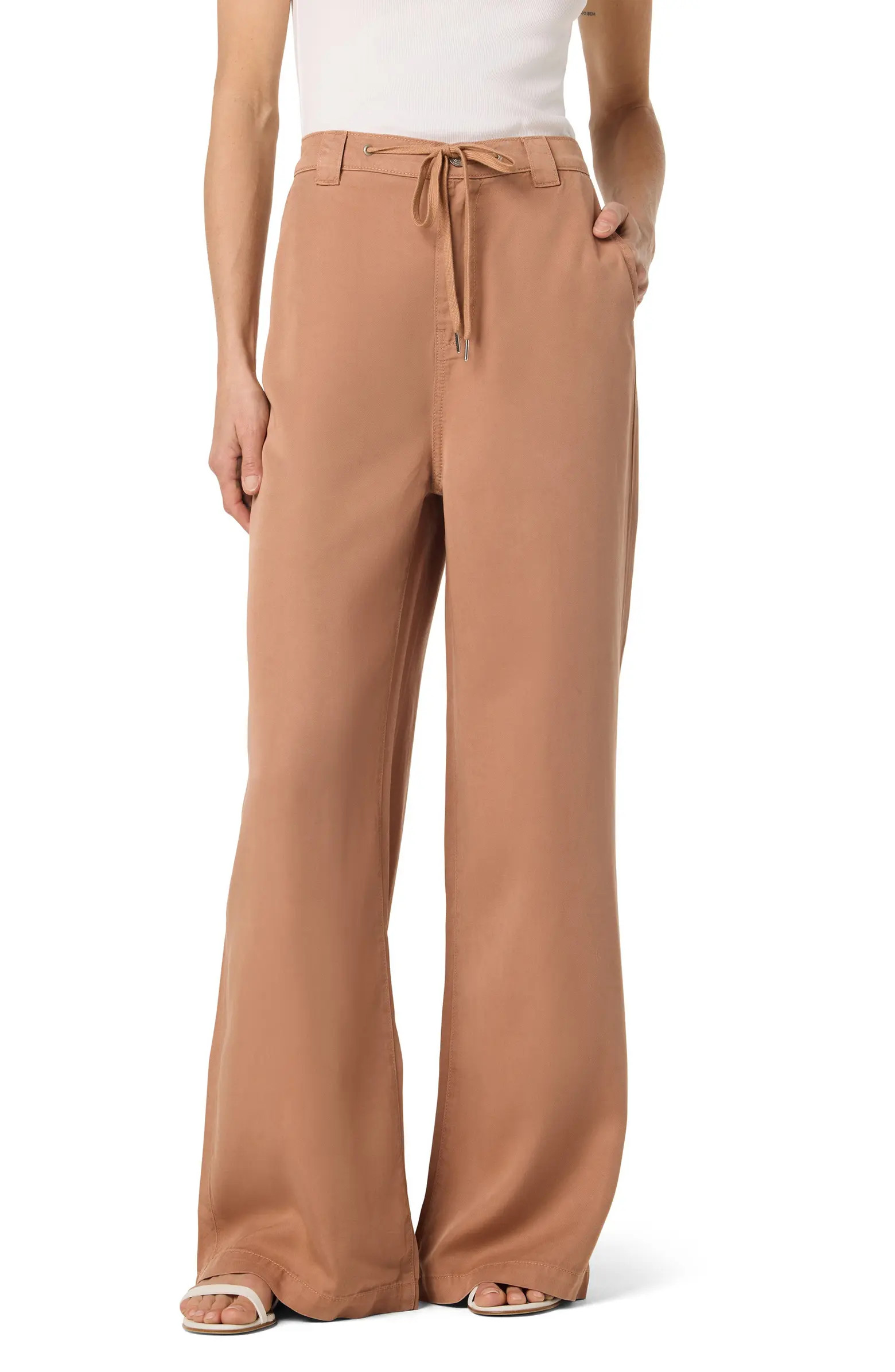 High Waist Tie Front Wide Leg Pants | Nordstrom Rack