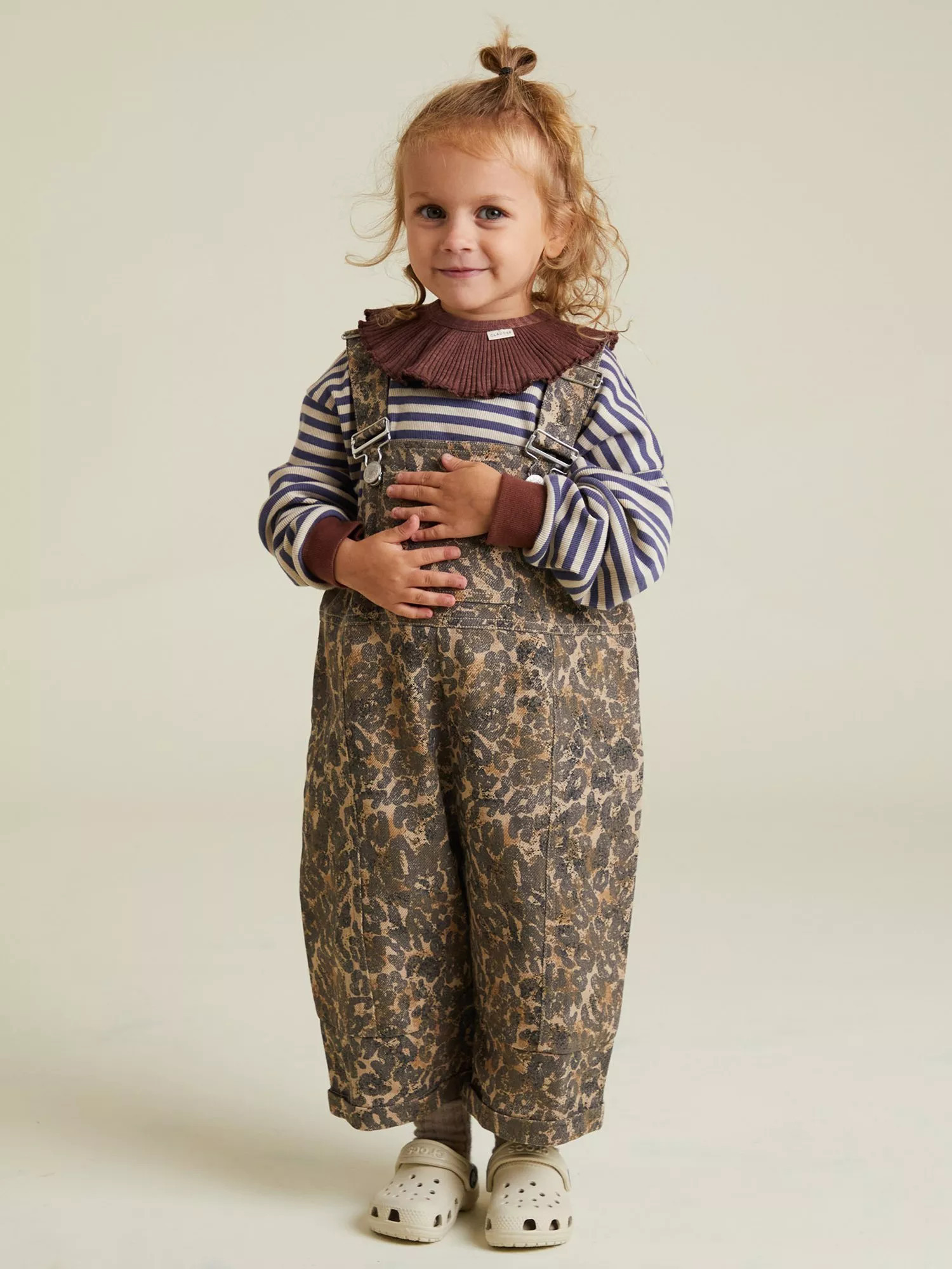 Claude & Co Kids' Blythe Cotton Dungarees, Leopard | John Lewis (UK)